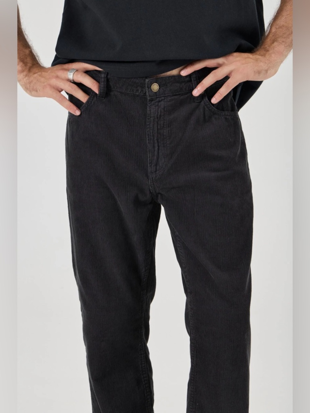 ROLLA'S Relaxo NWT Corduroy Skater Slim Straight Black Jeans Size 30